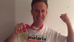 Marathon fundraiser with medal
