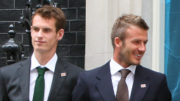 David Beckham & Andy Murray approaching 10 Downing Street